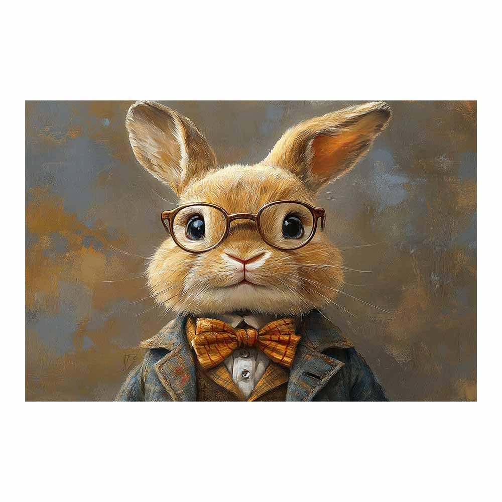 Impression sur toile decoration murale animal lapin noir 70x100cm - 7