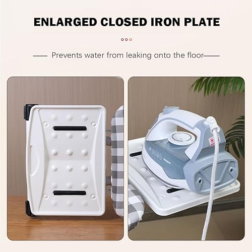 Miniatura 4 de Tabla de planchar plegable para el hogar de altura ajustable, estante de planchado vertical profesional, mesa de planchar con soporte de metal,