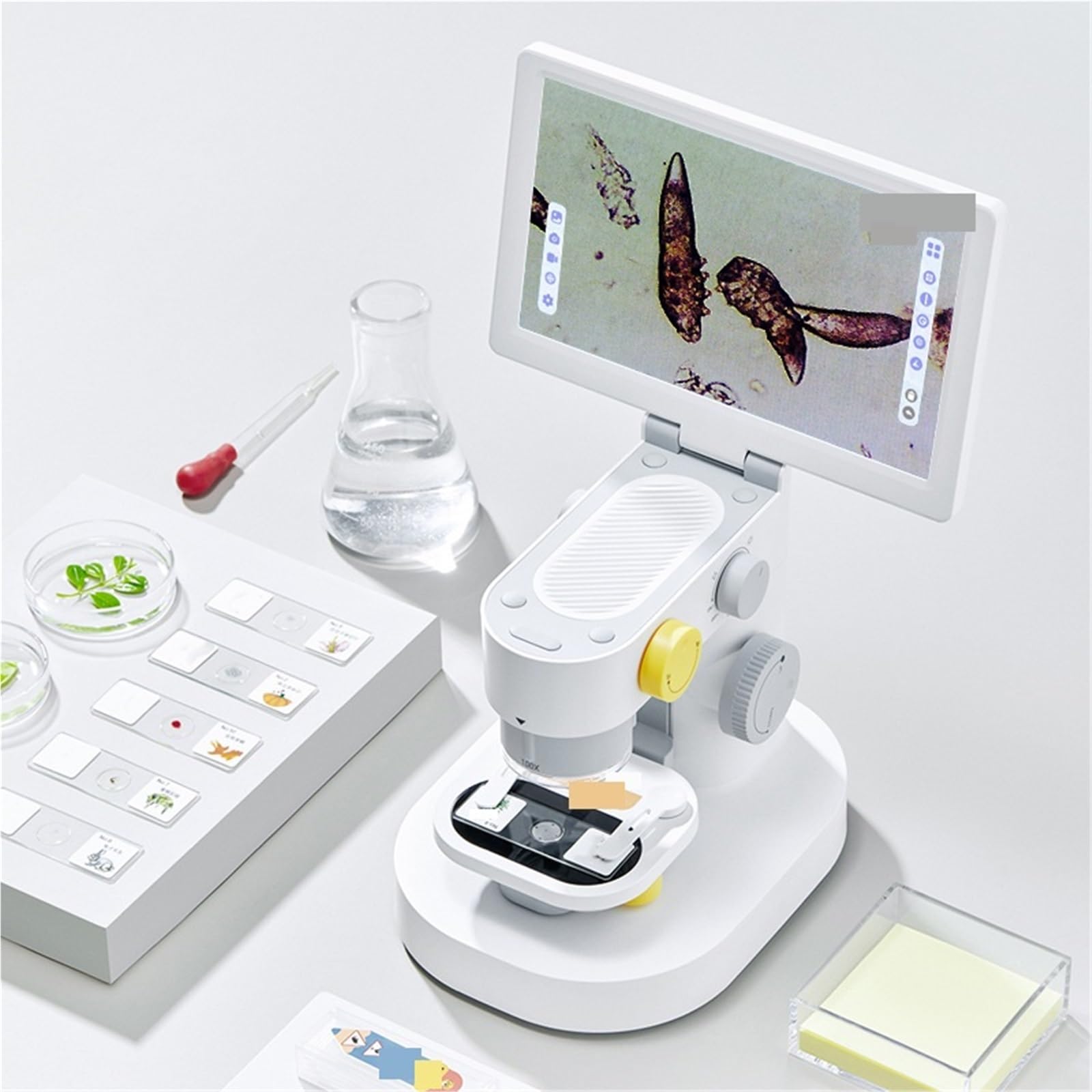 Microscopio Biologico Digitale 1200x 9 Pollici IPS Touch Screen 1080P