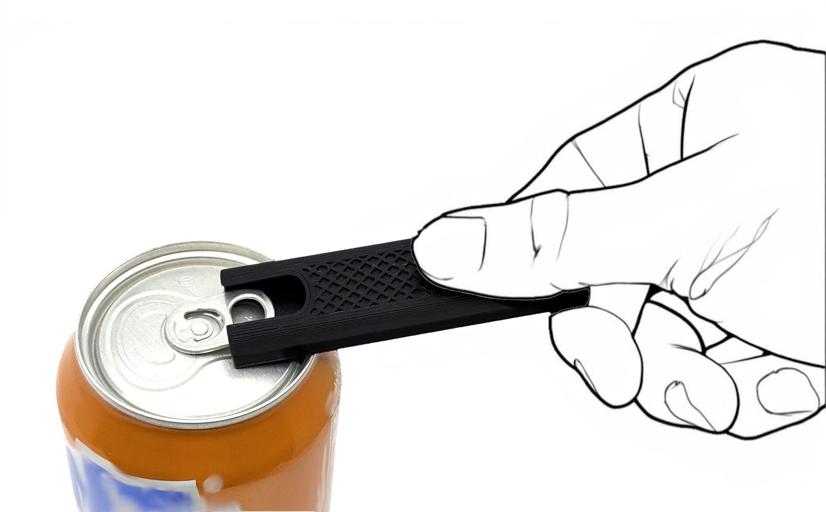 Intulon Soda Can Tab Opener, Pop Tab Lifter for Easy Opening - Compact Kitchen Gadget for Seniors, Arthritis Friendly, Portable Pocket Tool (Black, Regular (2 Pack))