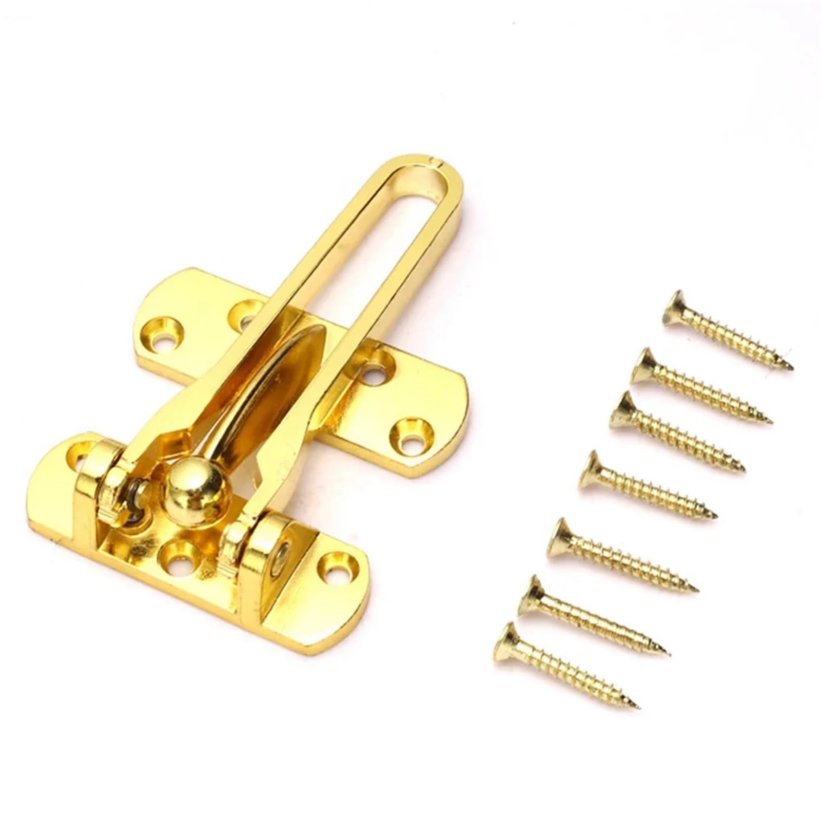 Swing Bar Door Lock 4pcs Door Zinc Alloy Lock Guard Buckle Clasp Padlock Chain Hotel(Gold)