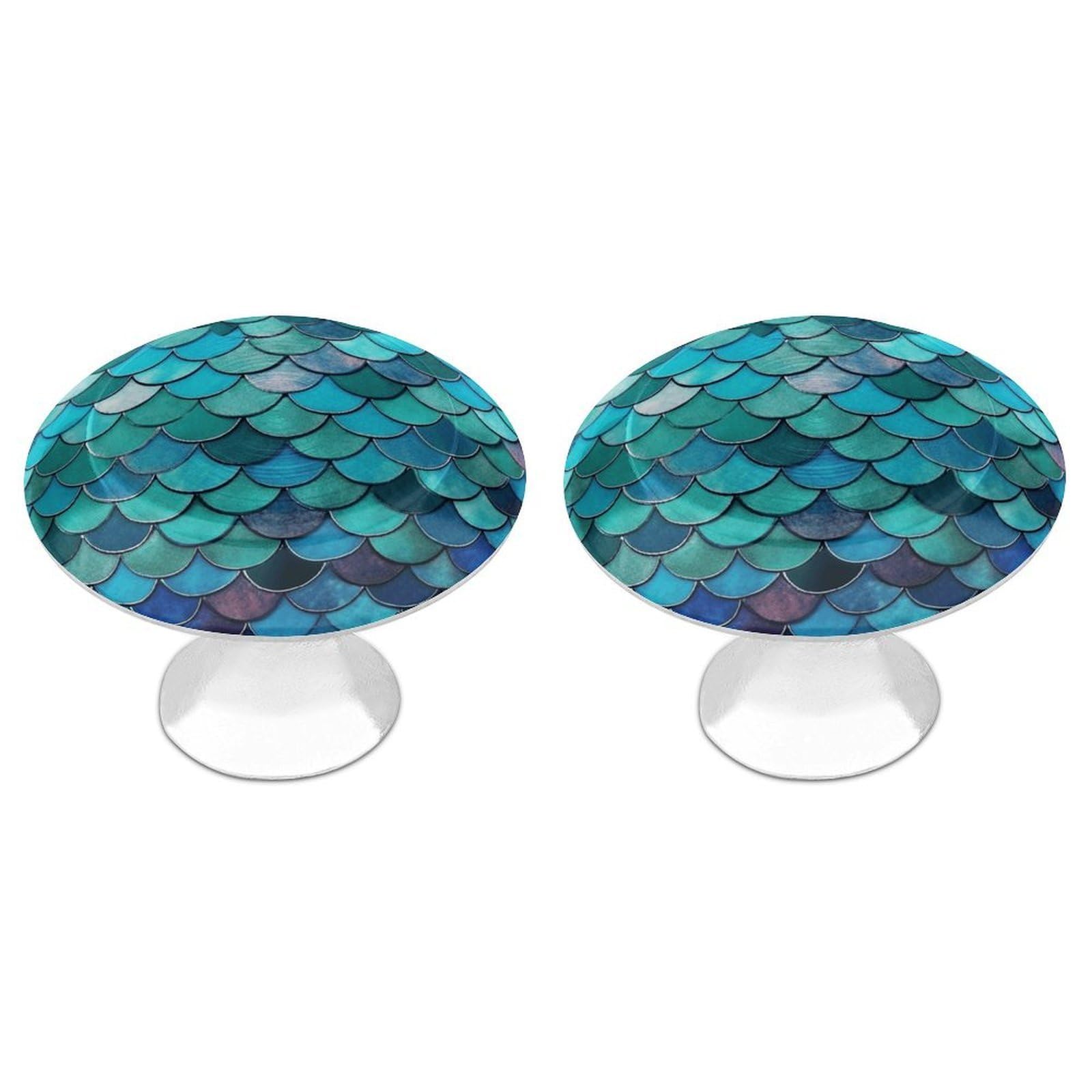 Vstadank Style Mermaid Cabinet Knobs Round Wardrobe Pulls Simple Drawer Handles With Screw Aluminum Alloy Closet Door Pull Modern Cabinet Hardware For Dresser Drawers 2 Pack