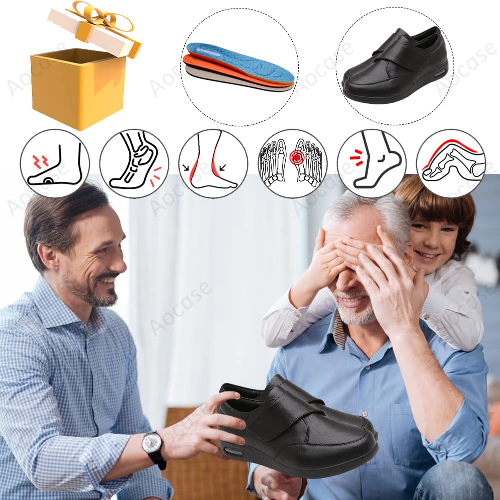 Zapatos Ortopedicos Mujer Ancho Especial, Diabéticos y Posoperatorio Zapatos Mujer Ancho Especial Calzado Ancho Especial Hombre,Marrón,40.5 EU