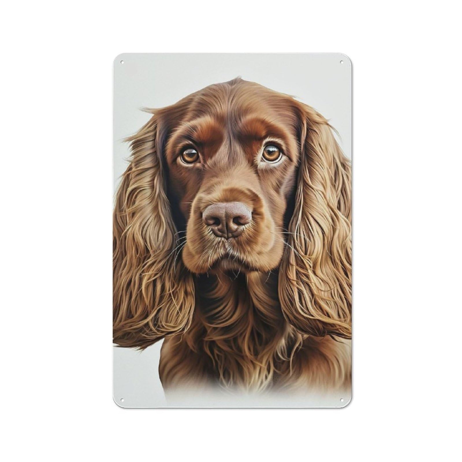 Junmoney Golden Cocker Spaniel Portrait Metal Plaque 30X20cm With For Garage Wall, Retro Decor, For Themed Interiors In Garages And Workshops