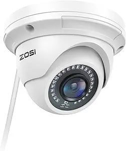ZOSI 5MP Add-on PoE IP Camera Outdoor Indoor Home H.265+ Video Surveillance Dome Camera with Night Vision,Motion Detection,Only Work with ZOSI POE NVR System(Model: ZR16SK,ZR08UN,ZR08DN,ZR08SN) asin的图片