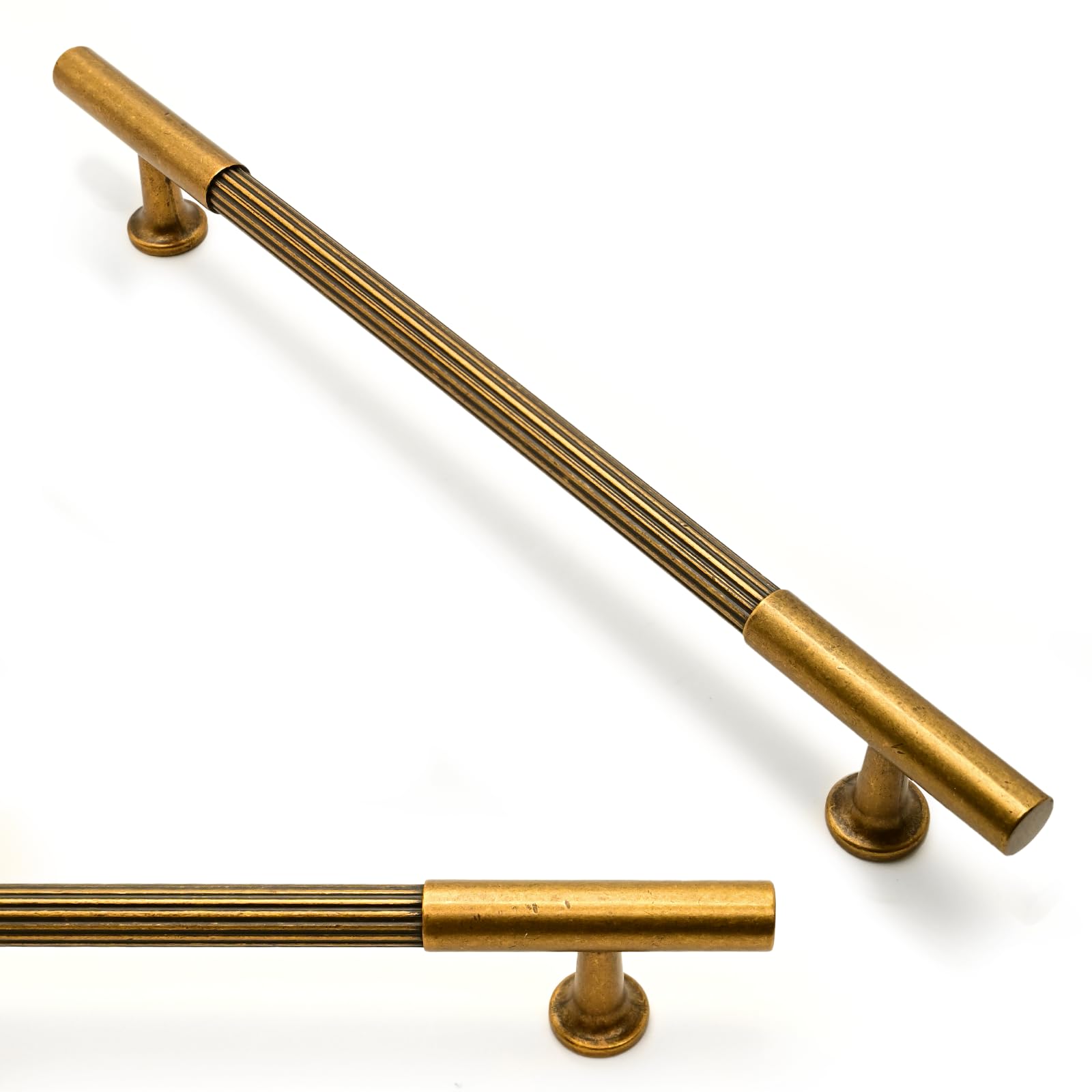 Asimerdeco 10 Pack Antique Brass Cabinet Pulls 7.5 Inch(192mm) Kitchen Cupboard Handles Solid Heavy Duty Zinc Alloy Drawer Pulls