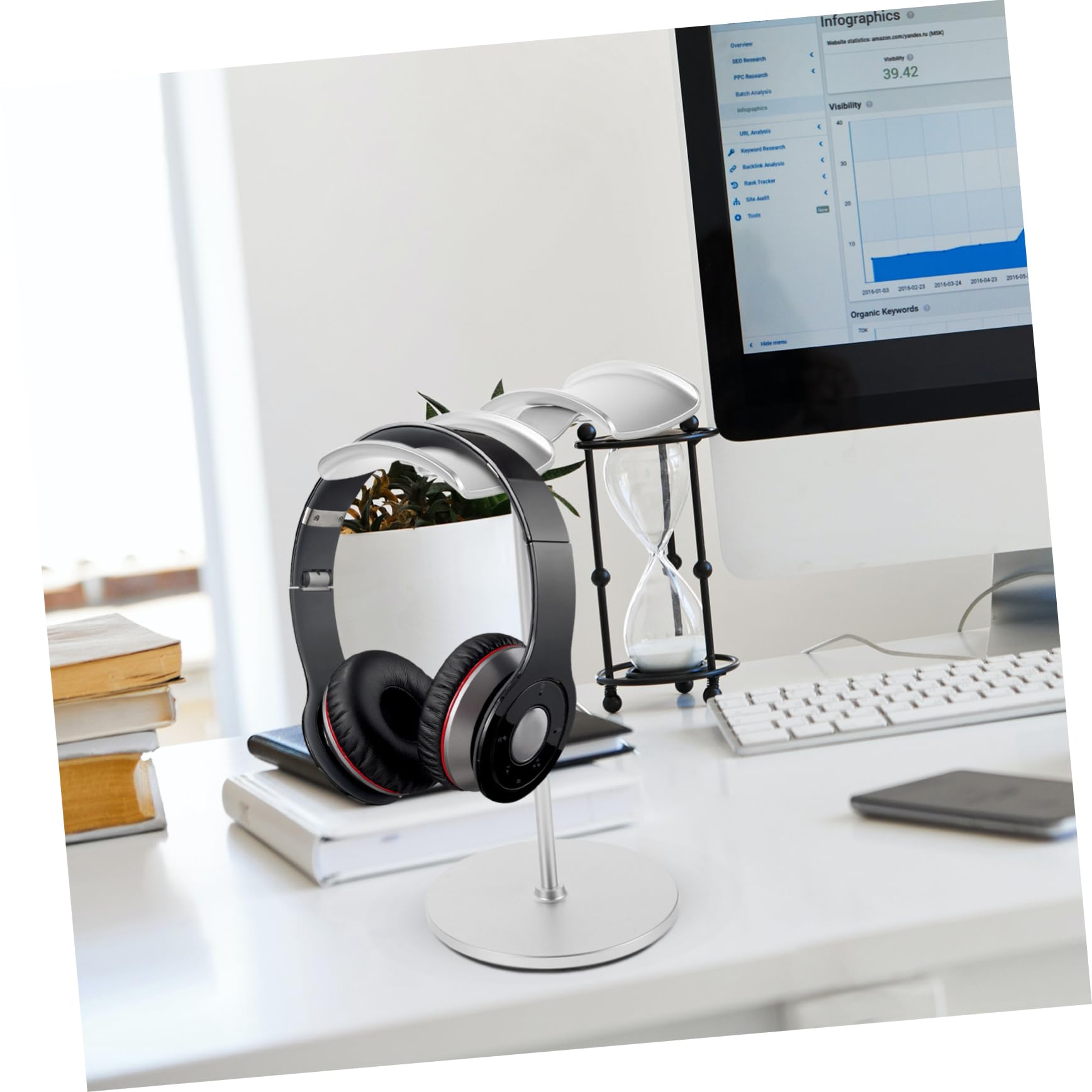Operitacx 2pezzi Supporto Per Cuffie Da Stand Per Cuffie Da Tavolo Porta in Plastica Organizzatore Salvaspazio Per Wireless Accessorio Per