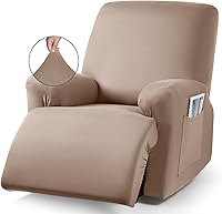 Vista 18 de TAOCOCO Fundas para Sillas Reclinables Elásticas Fundas para Sillas Reclinables, Funda de Silla Reclinable de Poliéster con Brazos de 3 Piezas