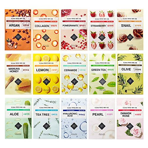ETUDE HOUSE 0.2mm Therapy Air Mask Combo Pack (15pcs) | Korean Masks | Light and Comfortable Like the Air | Hypo-Allergenic Mask Sheet for Sensitive Skin Type