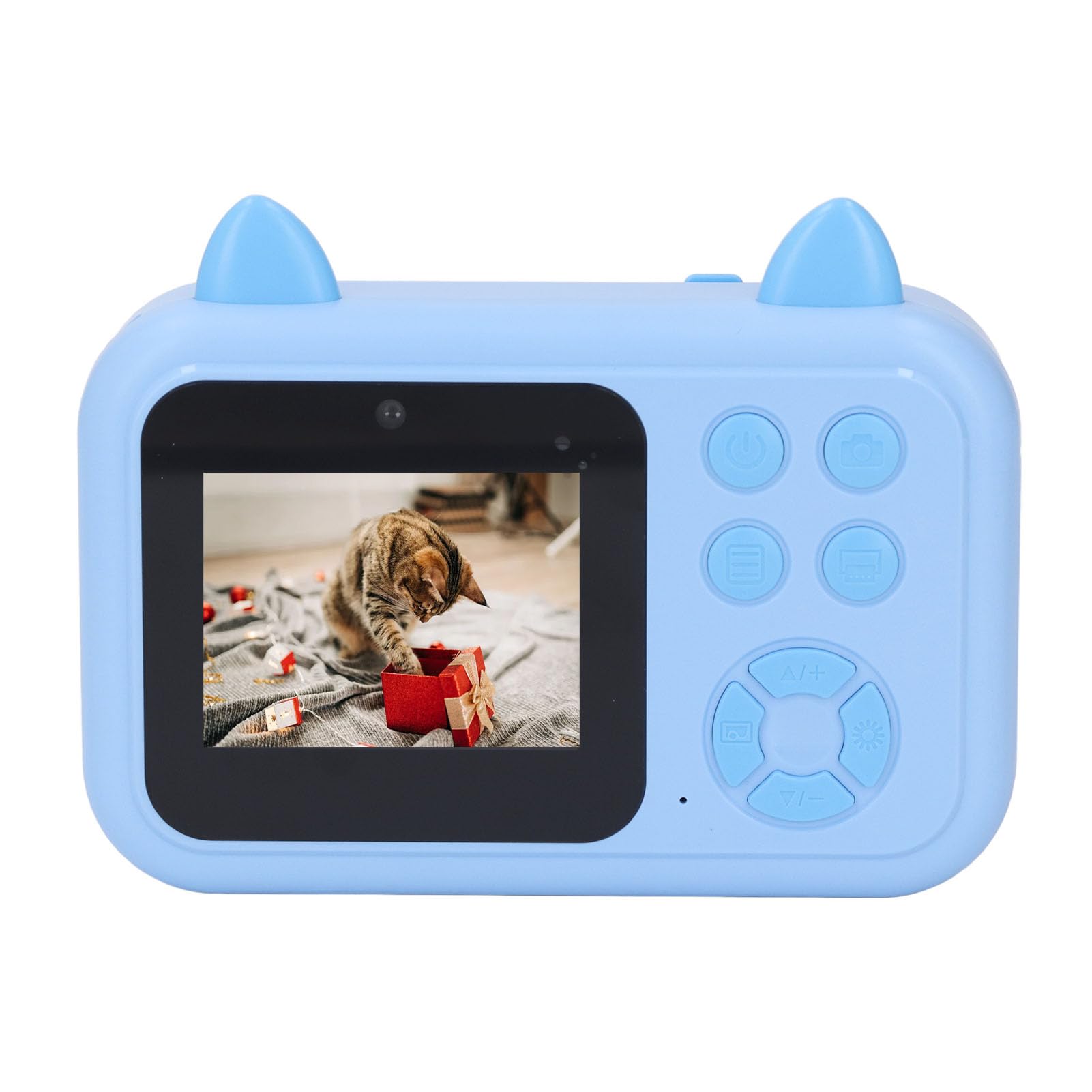 Cámara de Fotos para niños, 2.4 Pulgadas Pantalla 1080P HD Enfoque automático Cámara de Fotos Digital de Carga USB de impresión instantánea de la cámara para los niños (Blue)