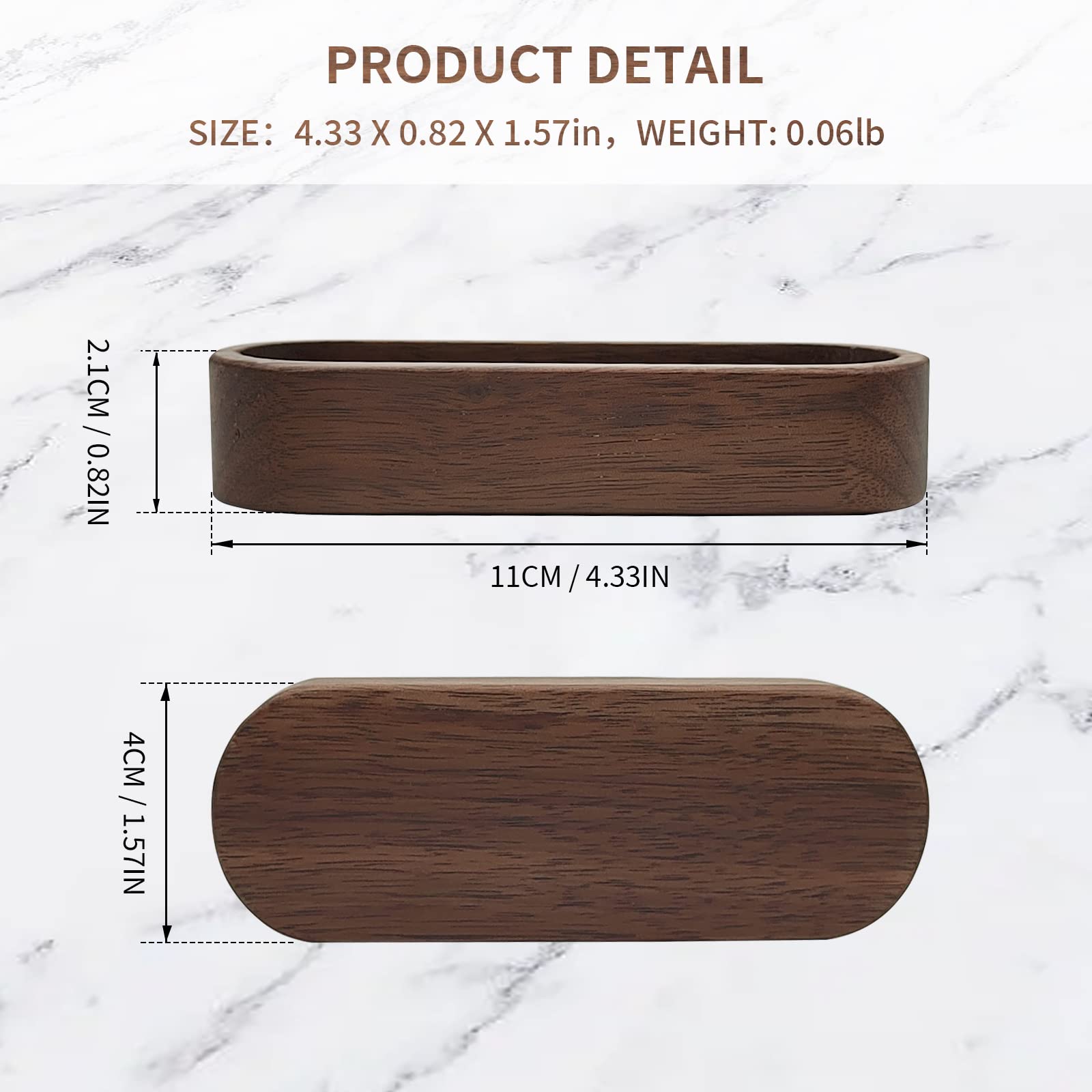 Porta Biglietti Da Visita In Legno Di Noce E Ottone - Organizer Per Scrivania, Regalo Elegante - Foto 8