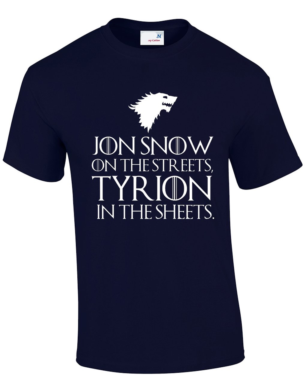 Crown Designs Jon Snow on The Streets Fantasy TV Show Inspired for Men & Teenagers T-Shirts Tops - Navy/Large