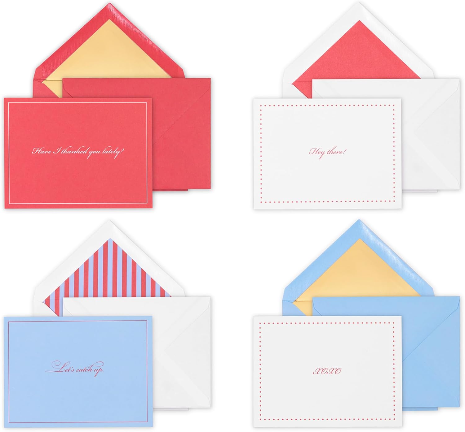 kate spade new york Blank Assorted Notecard Set, Stationery Set with 16 Cards and Envelopes, All Occasion Notecards (Hey There)