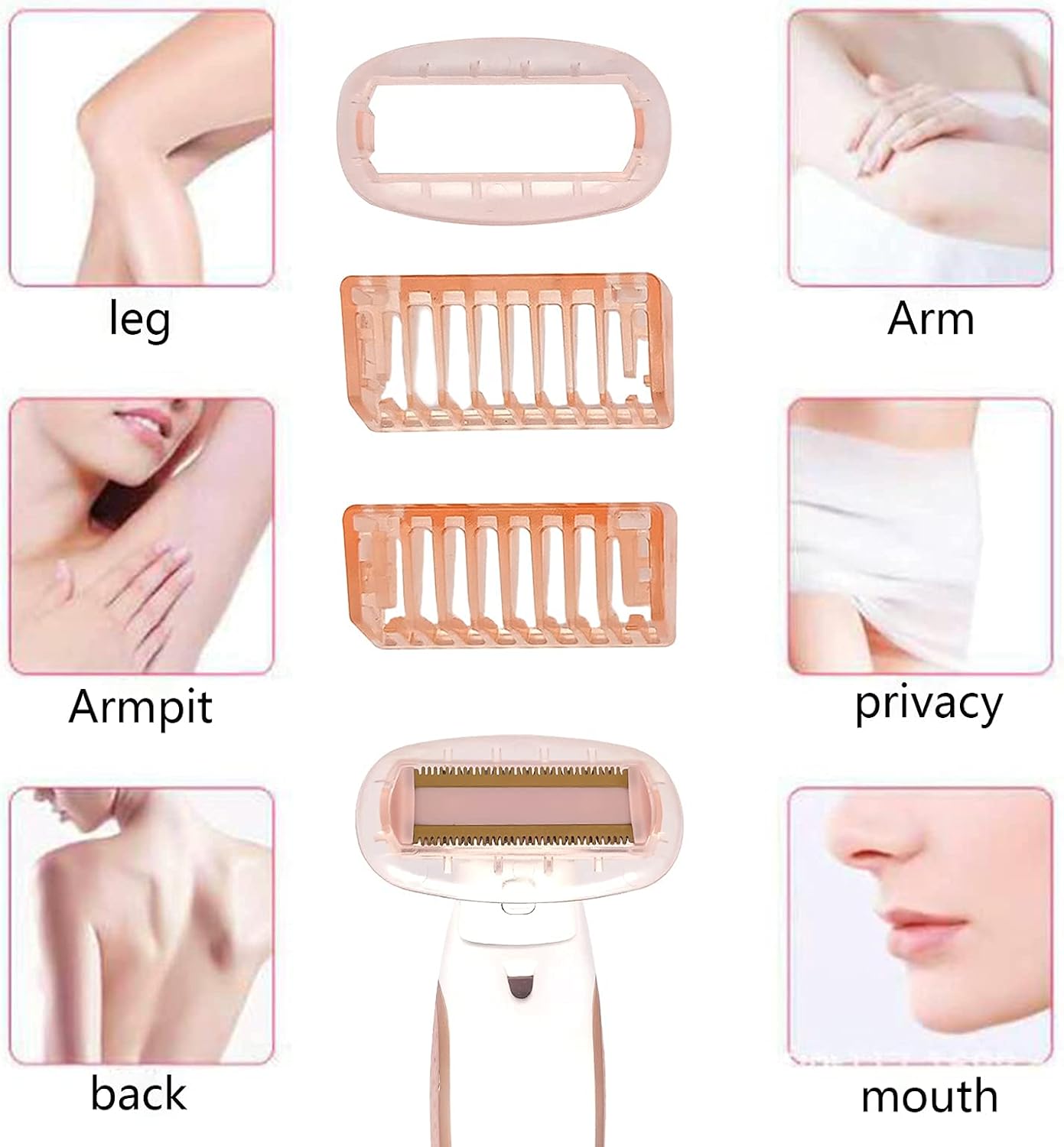 2PCS Ladies Shaver Replacement Head for Finishing Touch Flawless Body Rechargeable Women Hair Removal Shaver Bikini Trimmer Shaver Head with a Cleaning Brush (Shaver Head 2pcs+Brush)