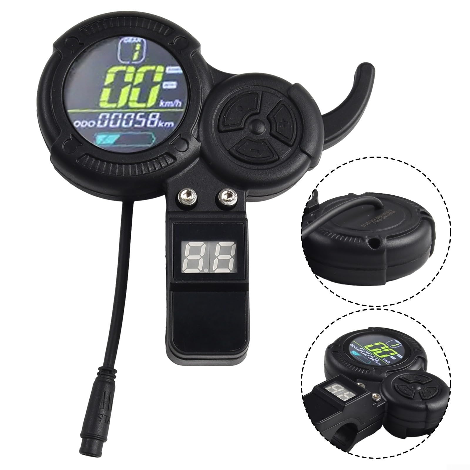 Trottinette électrique, accélérateur LED 6 broches avec interrupteur de vitesse, construction ABS, installation facile, support 24 V-60 V pour Zero 8 9 10 8X pour VSETT 8+ 9+ 10+ Z8PRO
