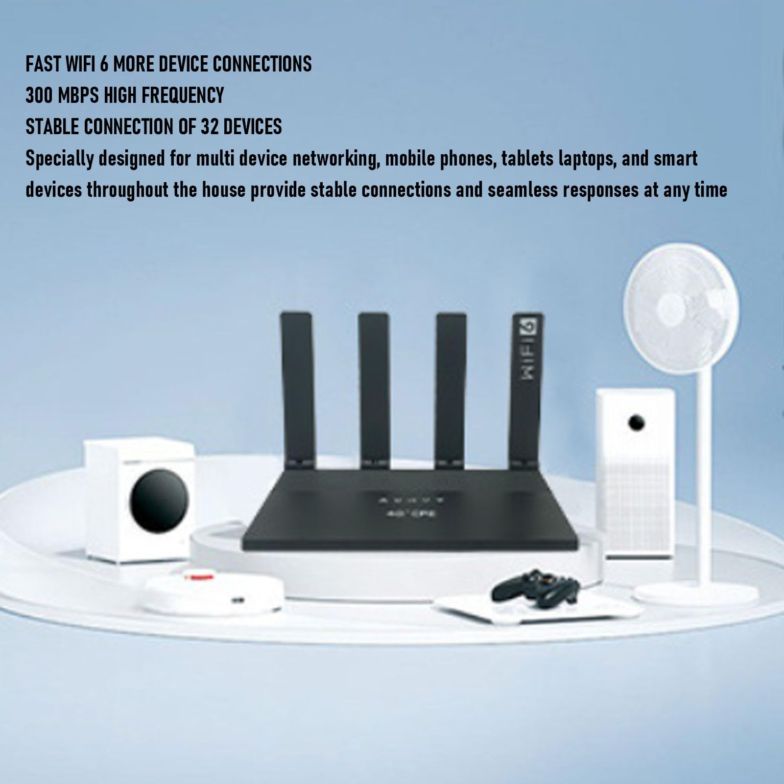 Router 4G WiFi 6, prędkość Bezprzewodowa 300 Mb/s z technologią OFDMA i 4 Antenami, dla Europy i Azji