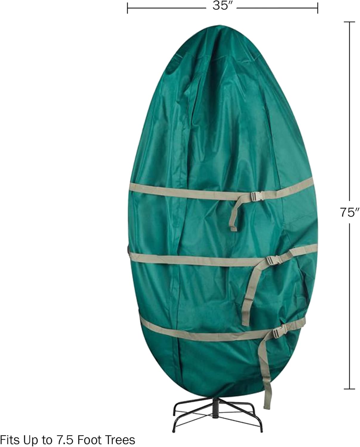 Christmas Tree Storage Bag Set of 2 - Christmas Tree Bags to Store 7.5Ft Artificial Trees Upright and Decorated All Year by Tiny Tim Totes (Green)