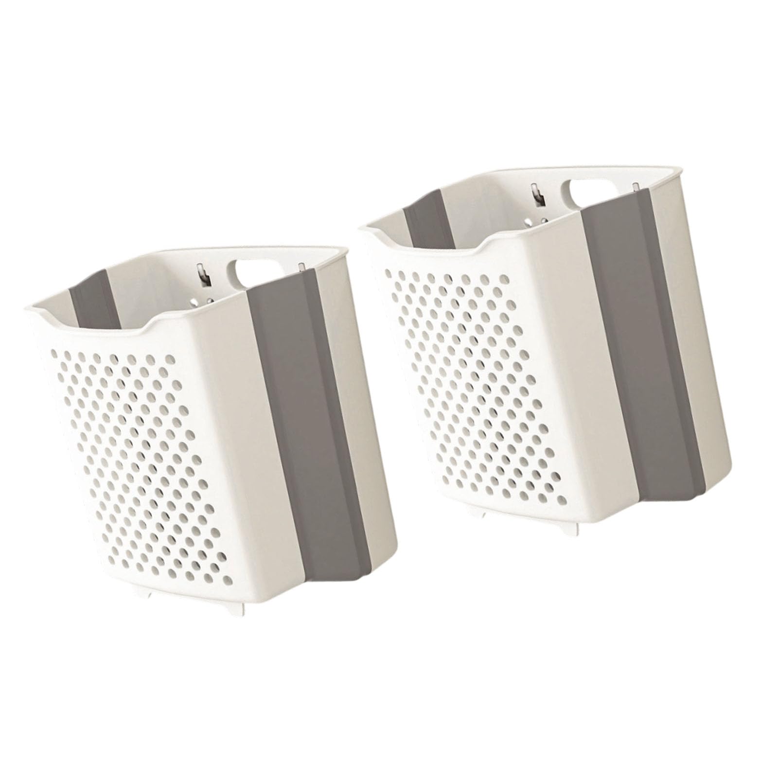 Zeiwohndc Of 2 Wall Mounted Foldable Laundry Baskets for Bathroom Storage Container with Large Capacity Large Capacity Hamper