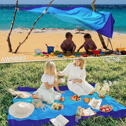Beach Blanket Waterproof Sandproof Large 78''X81''/10'X9' Beach Towel Mat - image 6
