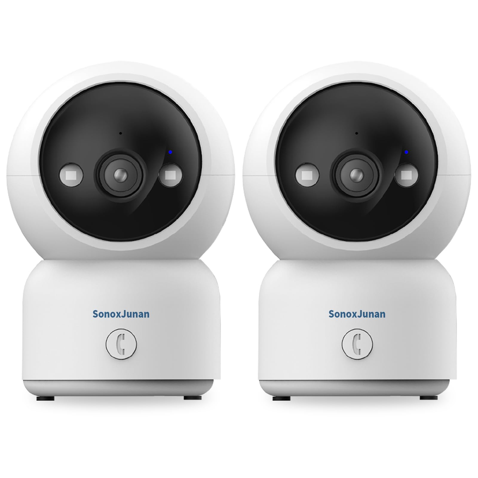 2K Indoor Security Camera No Monthly Fee, PTZ Camera, Support 2.4Ghz/5Ghz WiFi, Night Vision, Motion Detection for Baby and Pet, Support Cloud Storage and SD Card Storage, 2 Cameras