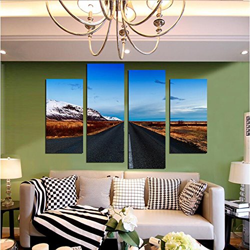 FAYM-Home living room tastefully furnished bedrooms oil paintings, road landscape painting oil paintings, hand-painted oil paintings, 4-piece set, 30cm*60cm*(2pcs) + 30cm*80cm*(2pcs)