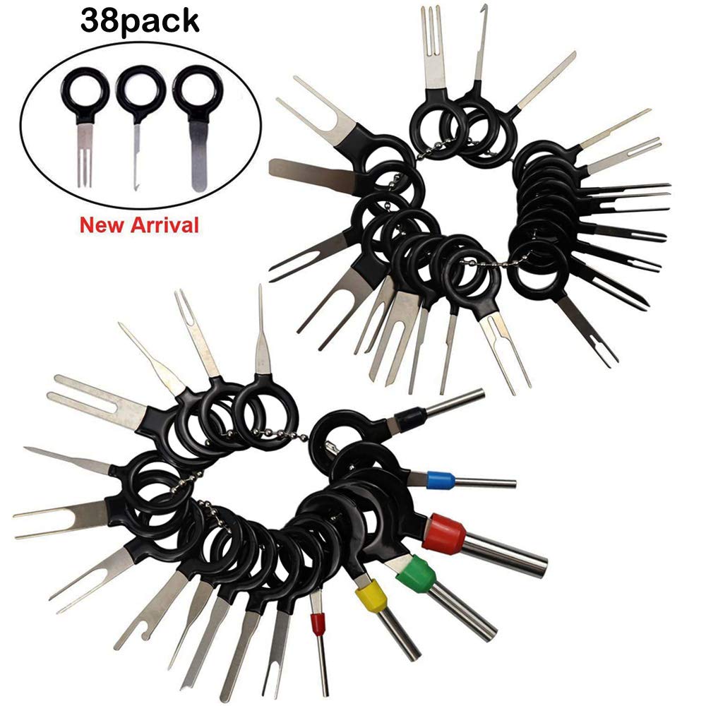 GTIWUNG 38 Pezzi Strumenti di Rimozione Terminale, Car Electrical Wiring Crimp Connettore Pin Extractor Kit per Auto Elettrico Connettore A Crimpare