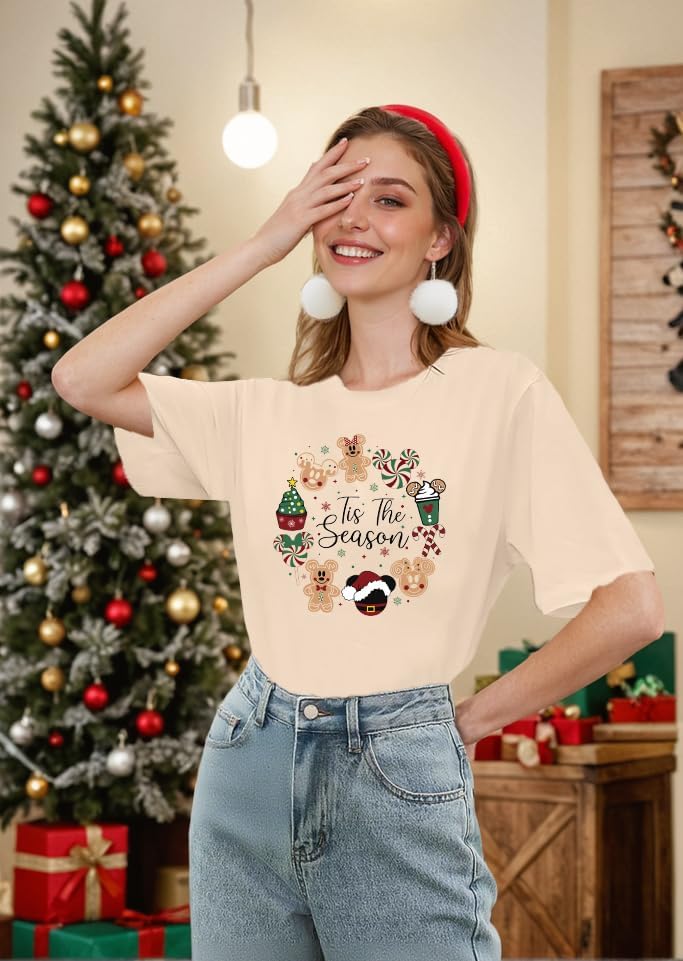 Christmas Shirts Womens Merry Christmas Shirt Santa Snowman Reindeer Graphic Tshirt Funny Xmas Holiday Vacation Tee Tops - Image 4