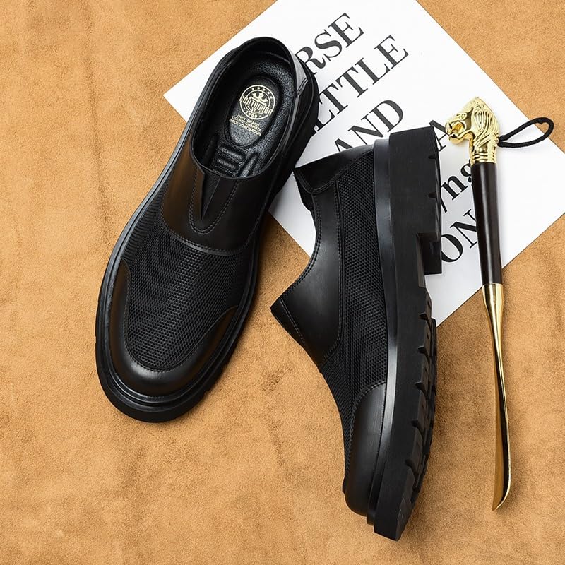 Men's Genuine Leather Penny Loafers Classic Stitching Detail Slip-On Dress Shoes for Business Attire & Formal Occasions3