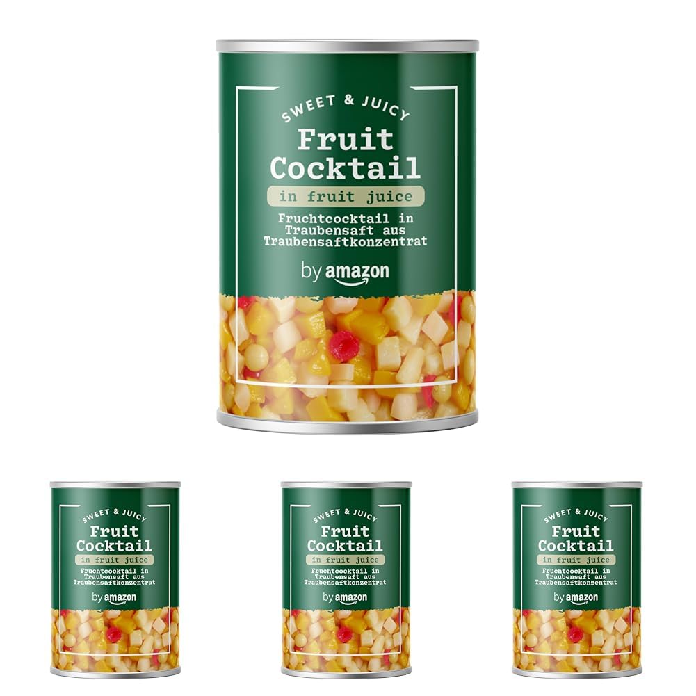 by Amazon Fruchtcocktail In Traubensaft Aus Traubensaftkonzentrat, 411g (Packung mit 4)