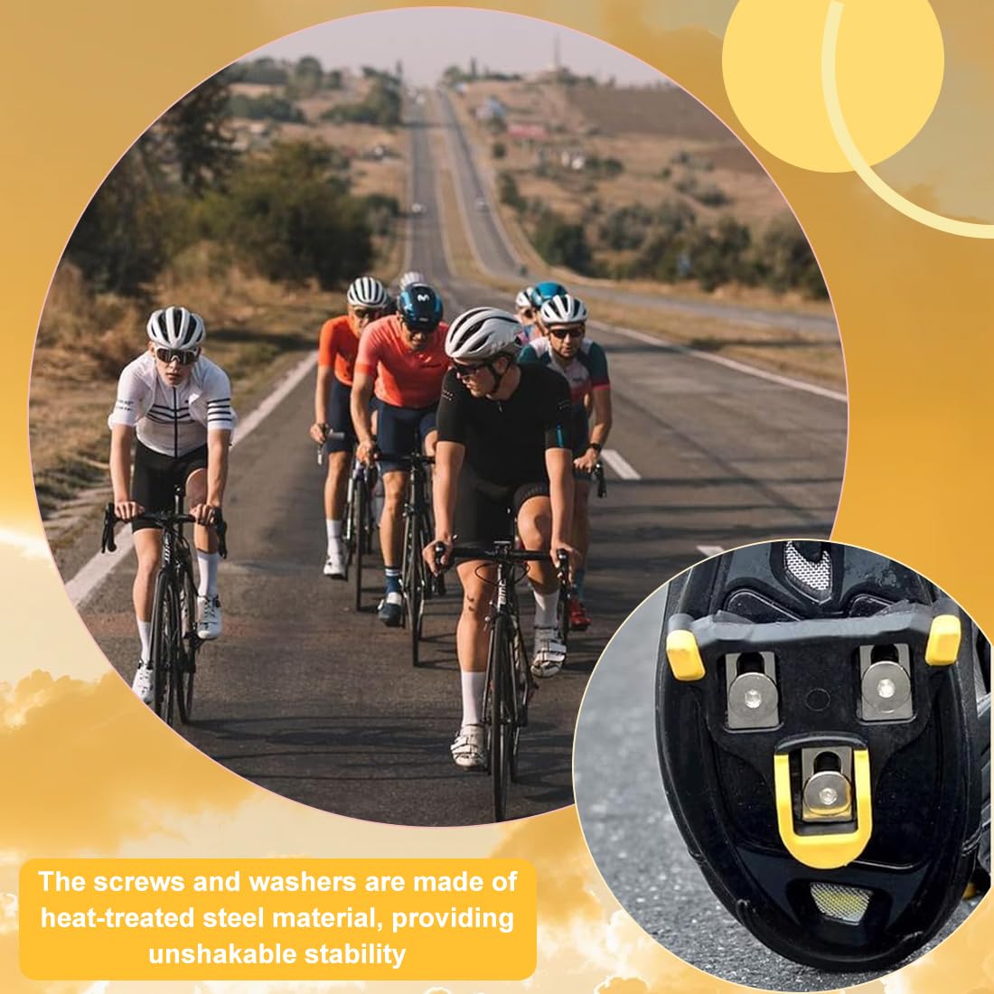 Calas Bicicleta Carretera, 1 par, Superficie Antideslizante - Ligero y fácil de transportar - Spinning Juego de Calas Look Carretera Calas, para Carreras de Bicicletas, Pedales Zapatillas de Ciclismo