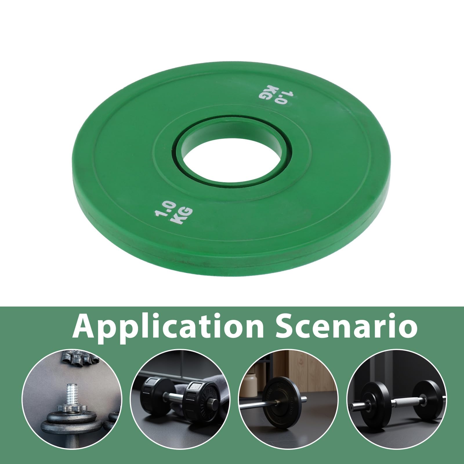 Disco de Peso Tecnología de Reducción de Ruido de 1kg Recubierto de Goma Resistente para Entrenamiento de Fuerza y Levantamiento de Pesas