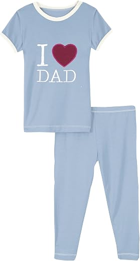 KicKee Pants Father’s Day Short Sleeve Pajamas, Two-Piece Set, Baby and Kids