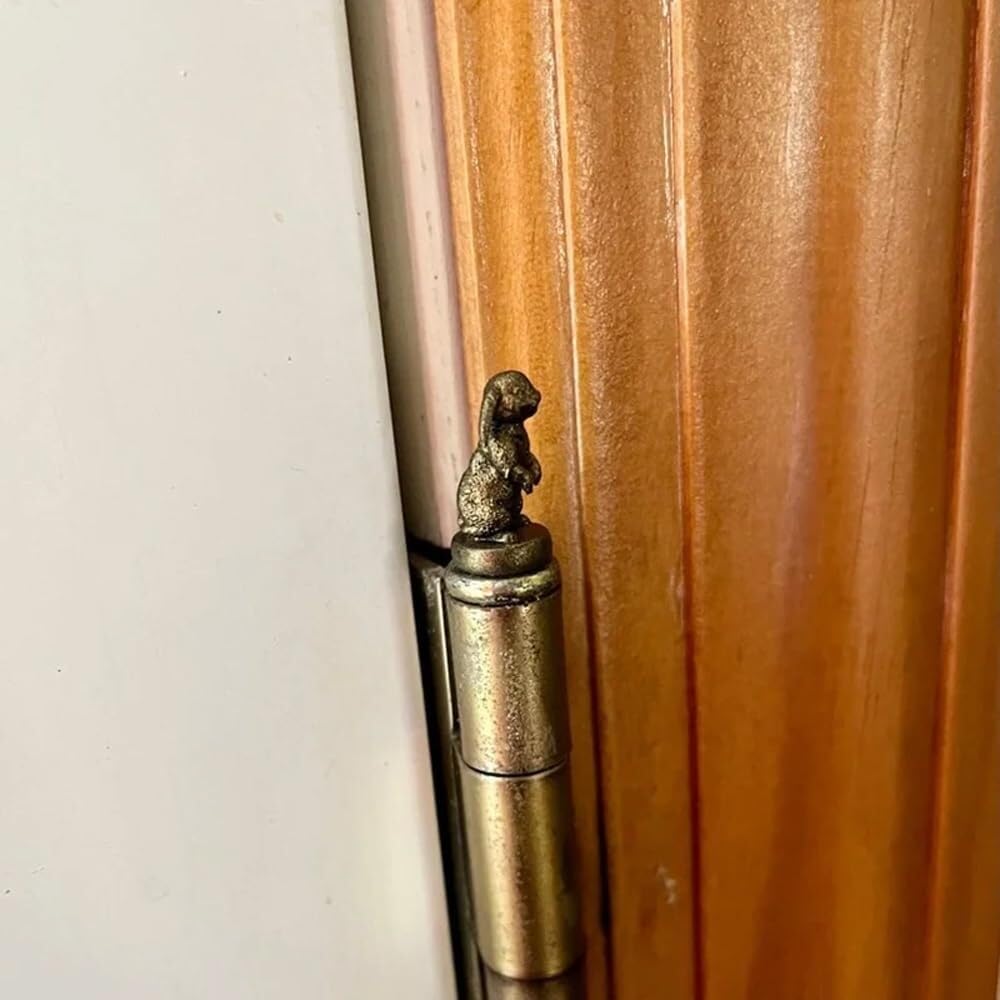 VNVPRM Brass Hinge Head Home Decoration, 3Pcs Vintage Mini Animal Door Hinge Heads Decorative Topper, Animal Door Hinge Pin Topper Home Decoration, Magnetic Hinge for Animal Lovers(Bunny)
