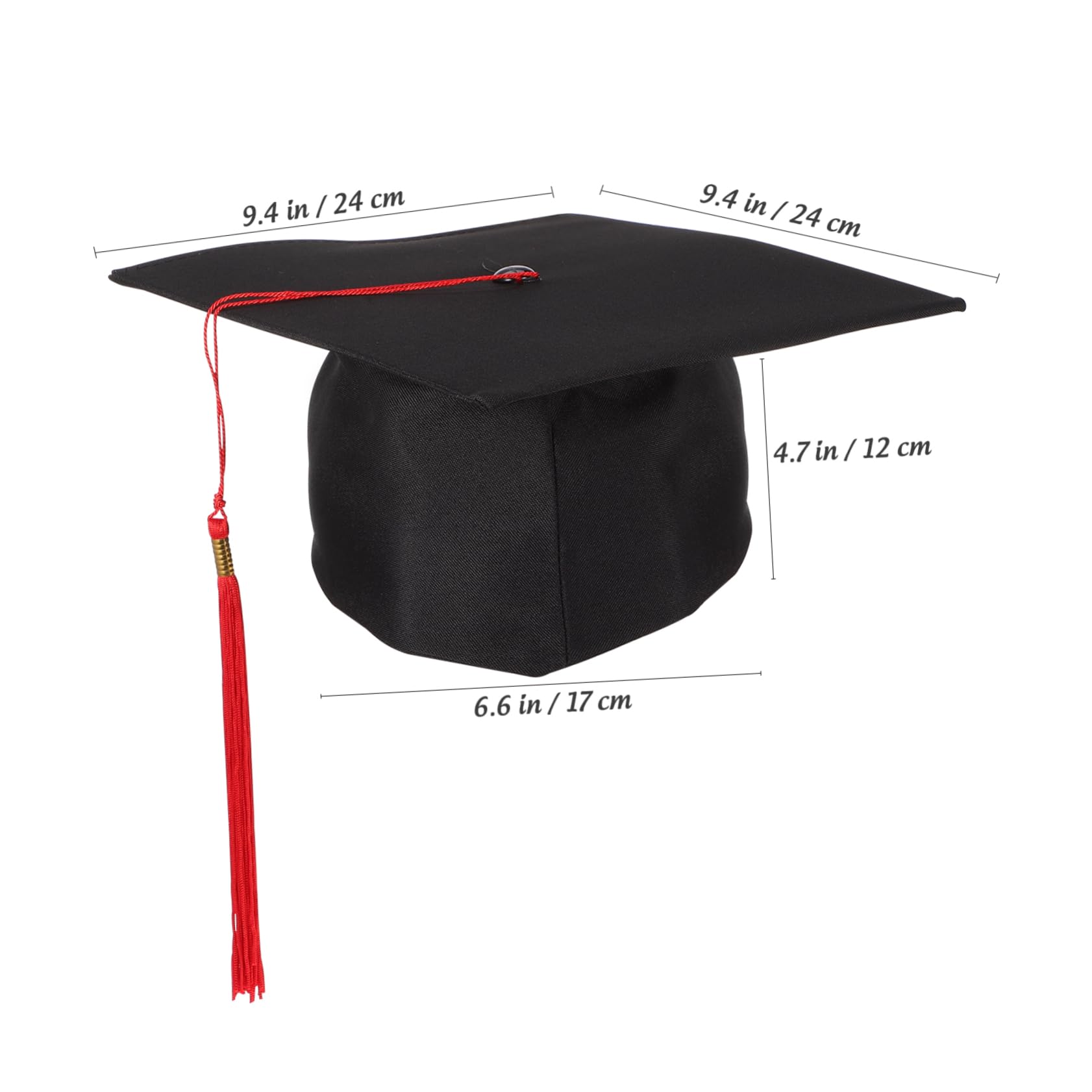 BRIGHTFUFU Children's Graduation Hat Doctoral Style with Red Tassel Comfortable Material Photo-friendly