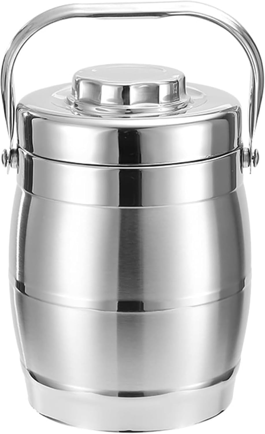 Thermobehälter aus Edelstahl, 3-stöckig, stapelbar, Lunchbox mit Fächern für Reis und Gemüse, 3,0 l Fassungsvermögen, 32 cm Höhe
