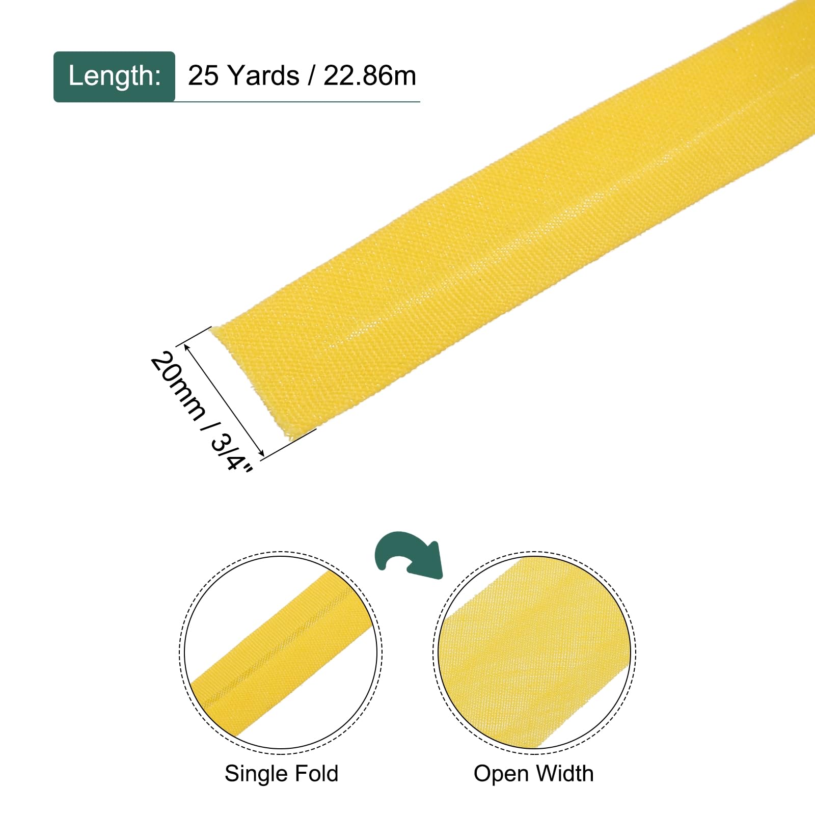 sourcing map Nastro sbieco pieghevole singolo da 2,5 cm in