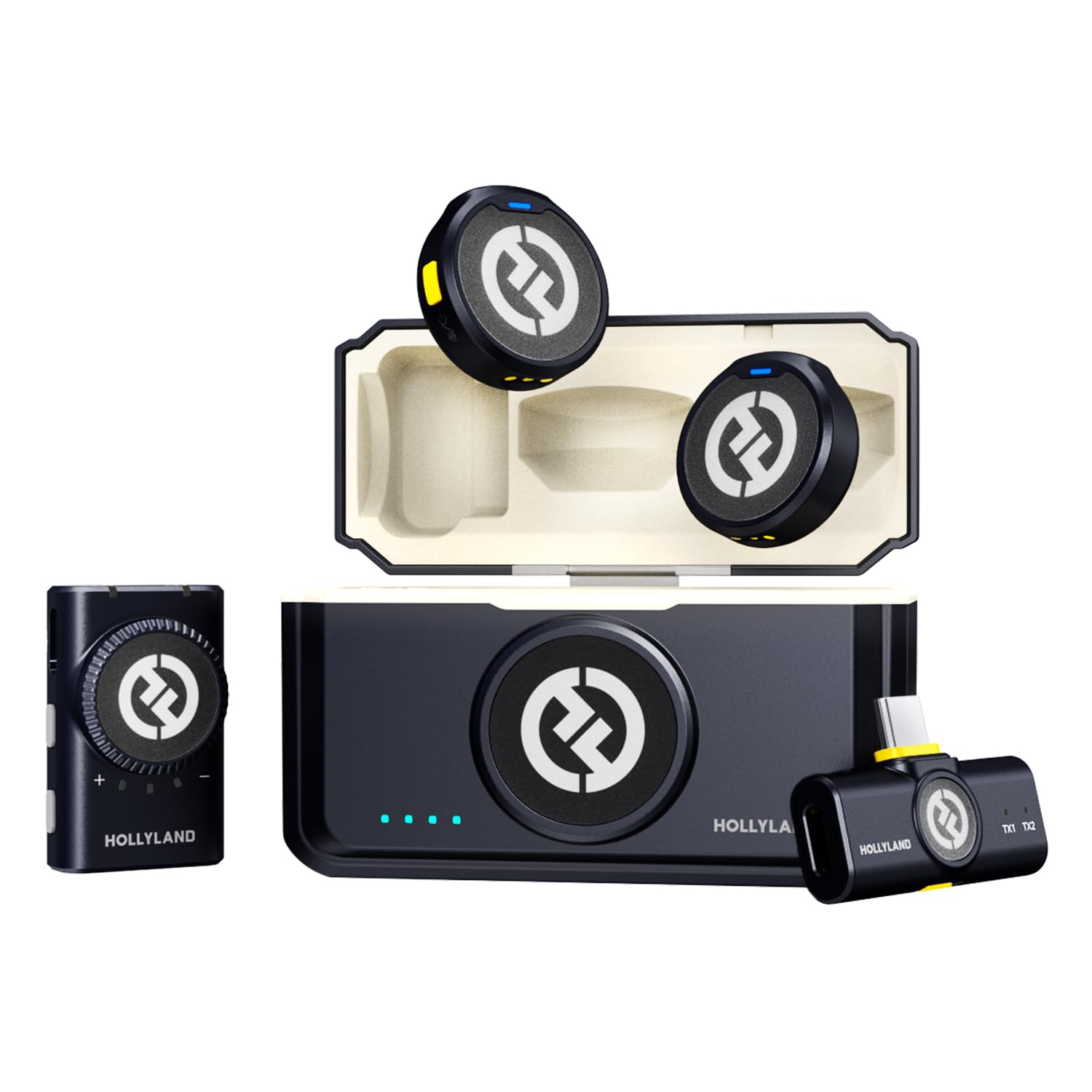 Amazon.co.jp: Hollyland Lark M2-ワイヤレスマイク-ピンマイク-軽量9g