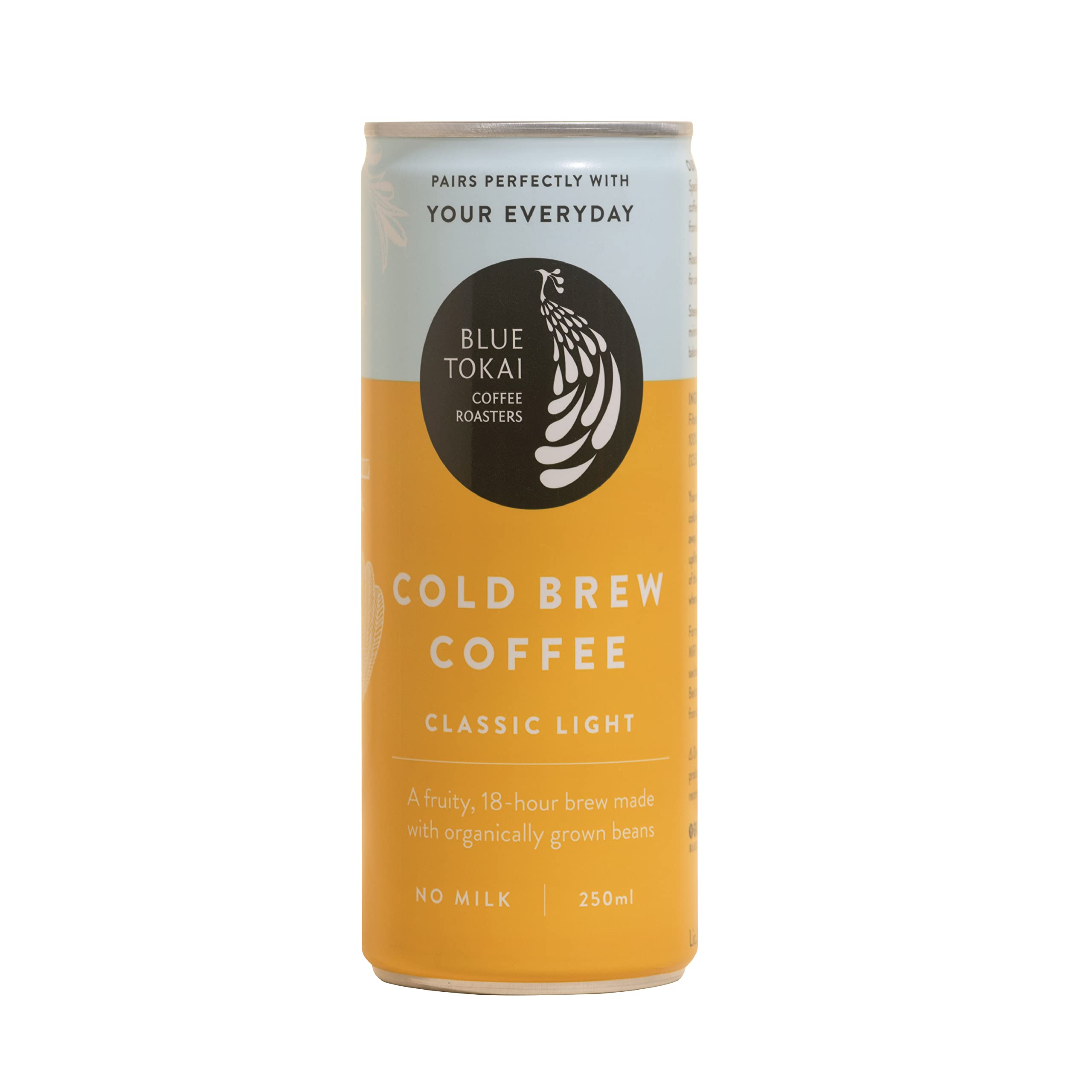 Blue Tokai Coffee Roasters Classic Light Cold Brew Can 250ml | Ready to Drink Coffee | 100% Arabica Beans | Specialty Coffee | Pack of 1 (250 ml)
