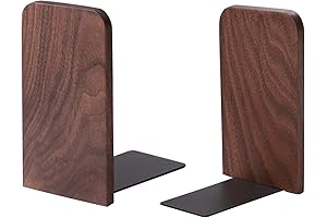Muso Non-Slip Walnut Bookends: Superior Vinyl Support for Books