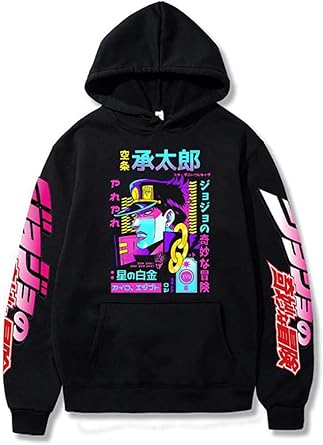 Toitaly Jotaro Kujo Hoodie Jotaro Kujo Cosplay Noriaki Kakyoin Costume Long Sleeve for Adult Black Hoodie Outfit