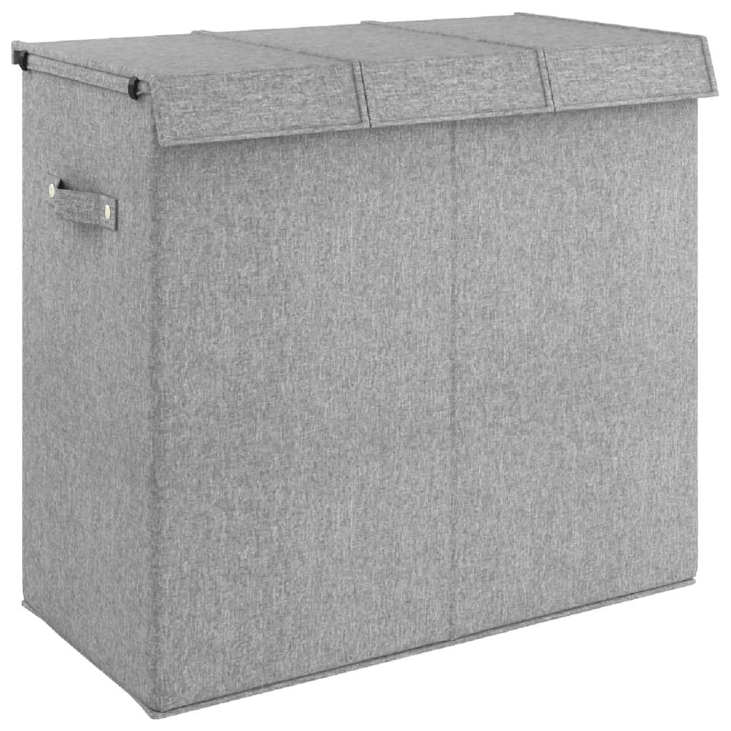 Wäschekorb Faltbar 64,5x34,5x59 cm Kunstleder Grau