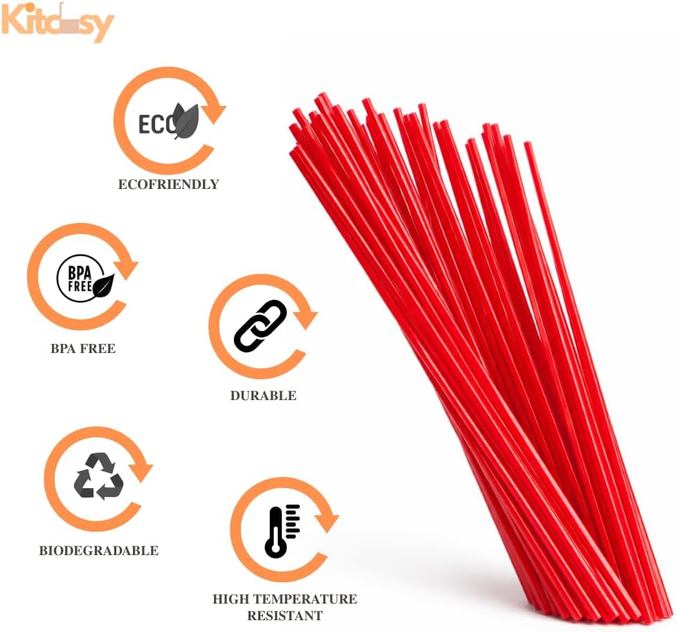 5-Inch Compostable Coffee Red Stirrer Sticks – Eco-Friendly Biodegradable Beverage & Cocktail Drink Stirrers for Coffee, Tea, Latte & Bar Use – Bulk Pack (8000)