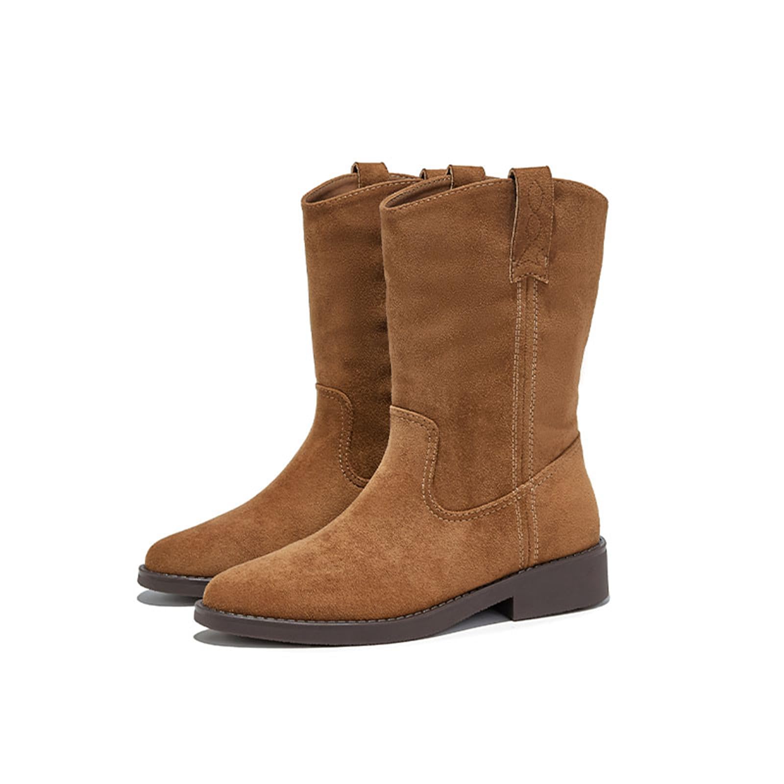 Womens Ankle Boots Casual And Fashionable Low-Top Flat Boots Comfortable Round Toe Suitable For Shopping Windbreakers Dresses In