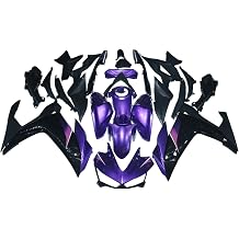 ABS Injection Full Fairing Kit Fit for Yamaha YZF R25 R3 2014 2015 2016 2017 2018 YZF-R3 YZF-R25 14 15 16 17 18 Sportbike Motorcycle Plastic Bodywork Body Frame Cowling Set - Purple Black