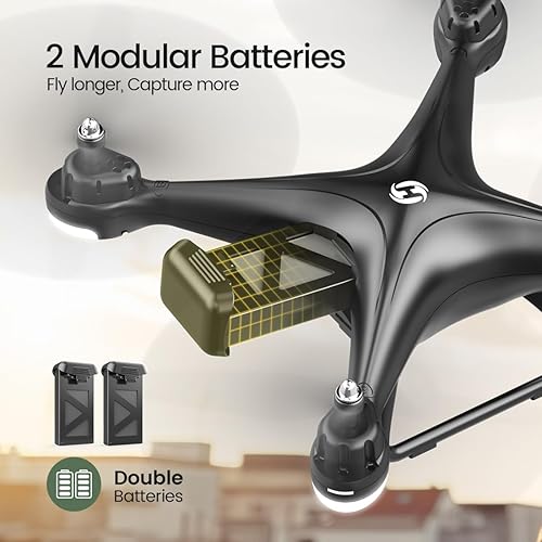 Miniatura 8 de Drone HS110D FPV con cámara 720P HD a control remoto con gran angular de 120 WiFi cuadricóptero con retención de altura modo sin cabeza 3D Flips RTF