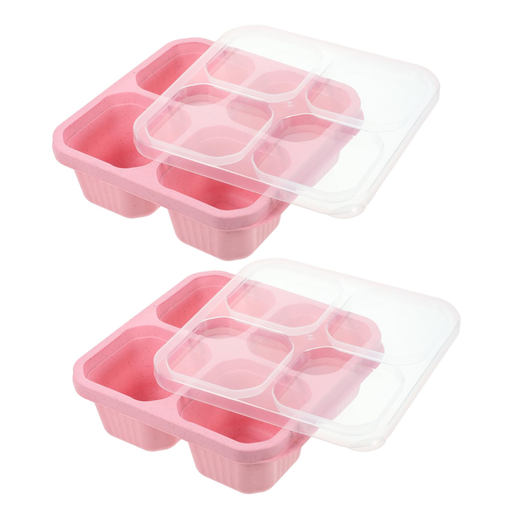 BRIGHTFUFU2pcs Nuts Storage Case Snacks Food Tray Snack Holder Candy Serving Case Dried Fruit Tray Compartment Snack Container Creative Fruit Plate Nut Candy Serving Container Plastic Pink