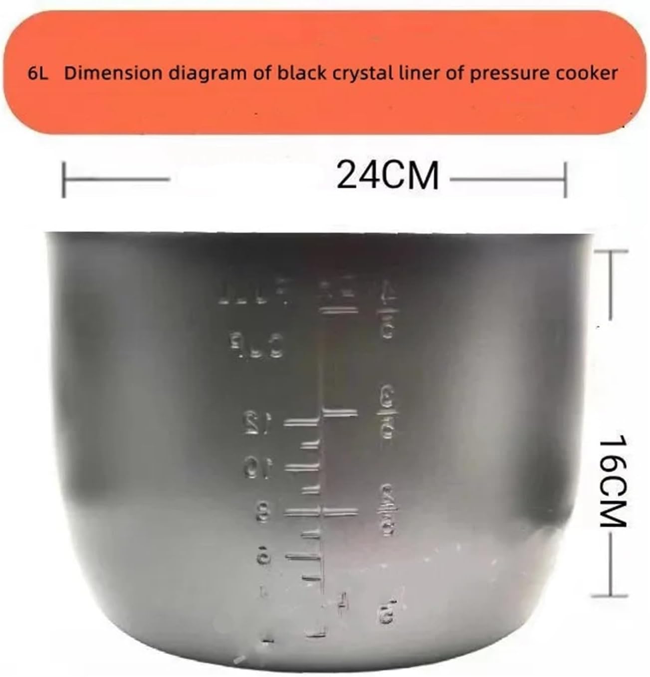 Universal Inner Pot Accessories - 6L Non-Stick Replacement Pot Core For Step-Up Pressure Cookers,Non-Stick Step-Up Inner Pot Core Replacement Accessory