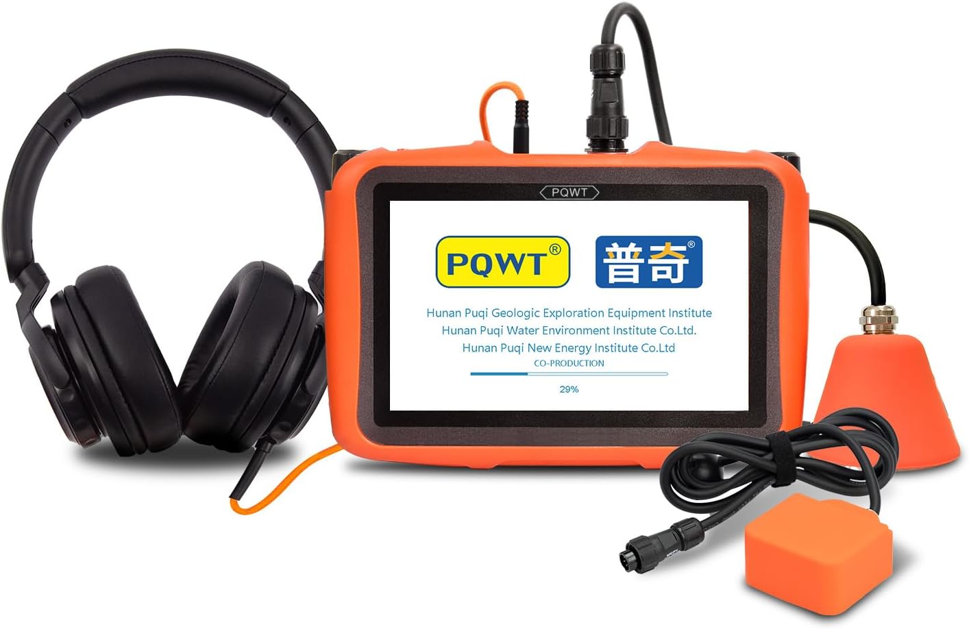 PQWT L50 Underground Water Leak Detectors for Home Wall Water Pipe Detector Machine Multi Sensor Acoustic Pipeline Leakage Detection Kit Noise Reduction Headphone Smart Touchscreen Carry Case