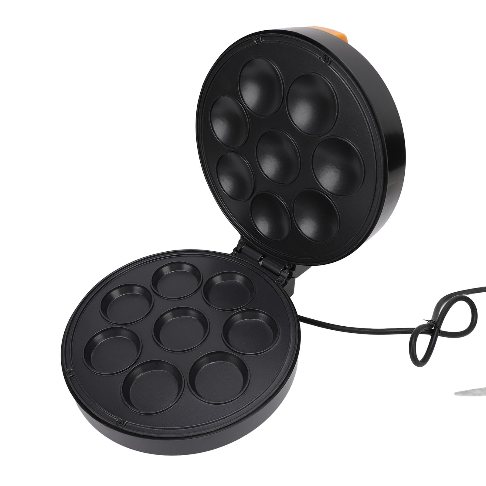 Pongnas Cake-Pop-Maker, 8 Löcher, Doppelseitige Heizung, Antihaftbeschichtung für Brownies, Muffins, Pfannkuchen, mit Kontrollleuchte für die Gewerbliche Bäckerei zu Hause (EU-Stecker 220V)