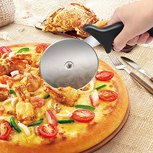 YasTant Premium Pizza Cutter – Super Sharp Pizza Wheel, Smooth Slicer for Pizza Lovers, Super Heavy Pizza Cutters with 4 inch Large Wheel and Handle, Ideal for Pies, Waffles, Cookie Doughs - Thumbnail 4